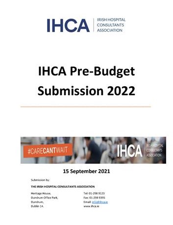 Front cover IHCA Pre Budget Submission 15092021